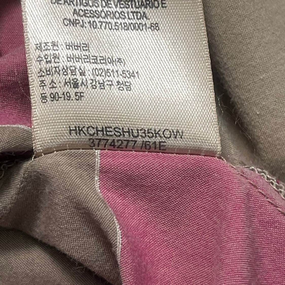 BURBERRY BRIT 체크 셔츠 베이지-핑크 XXL 상품이미지7