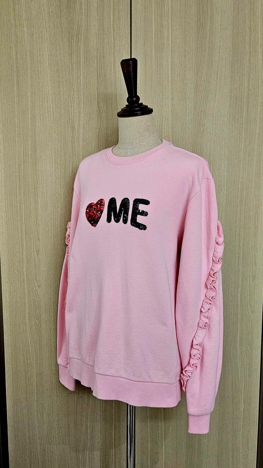 (레어템)SJYP 스팽클 하트 맨투맨 크리스마스룩 이벤트룩 데이트룩 상품이미지5