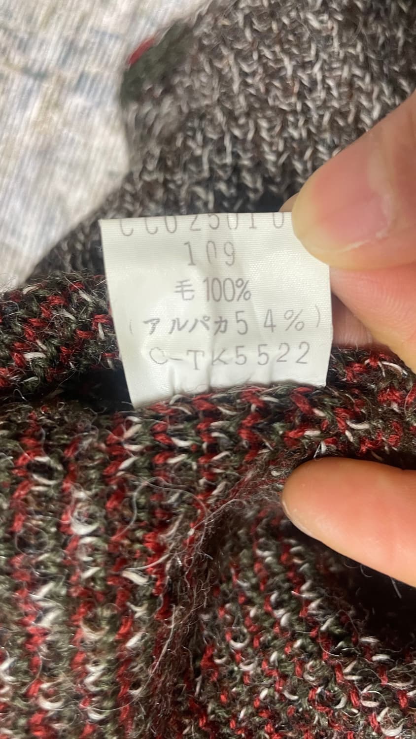JPN 90s~00s 일본 빈티지 자카드 패턴 니트 빈티지 스웨터 L 상품이미지6