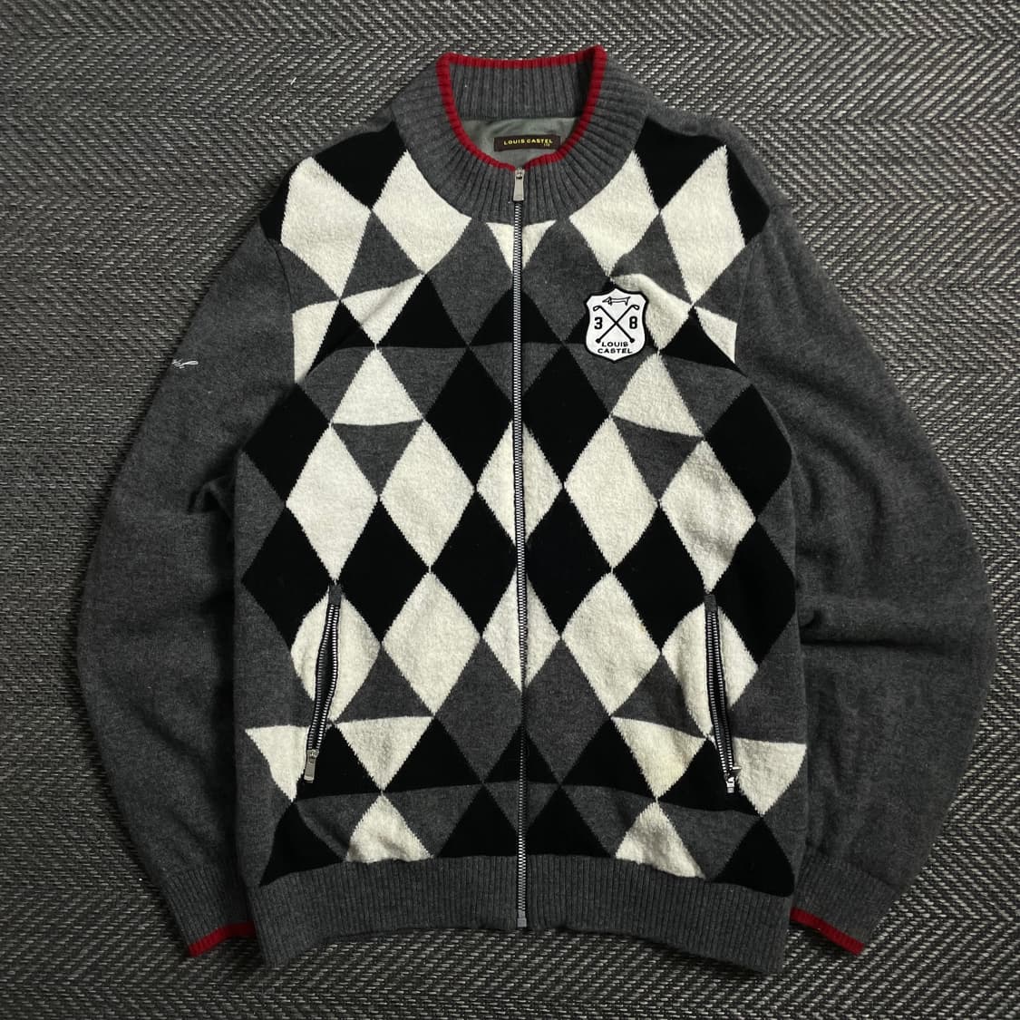 루이 까스텔 아가일 체크 패턴 니트 집업o 4473 상품이미지1