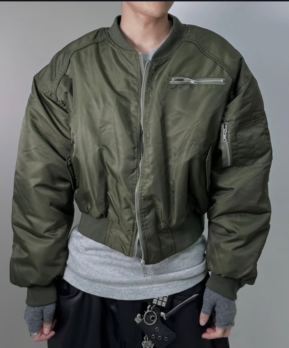 MA-1 크롭 봄버 자켓 카키 상품이미지2