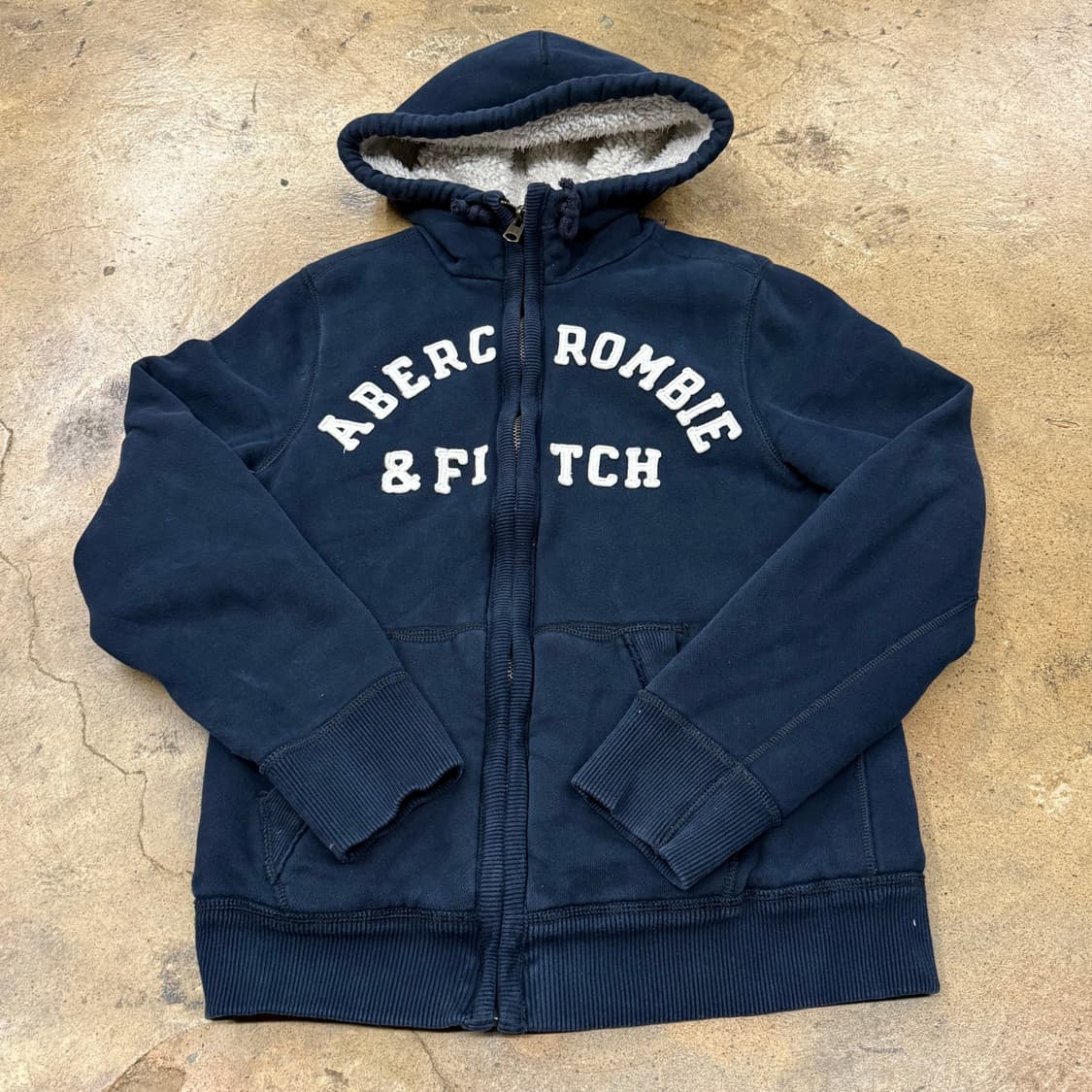 아베크롬비 양털 네이비 후드집업 상품이미지2