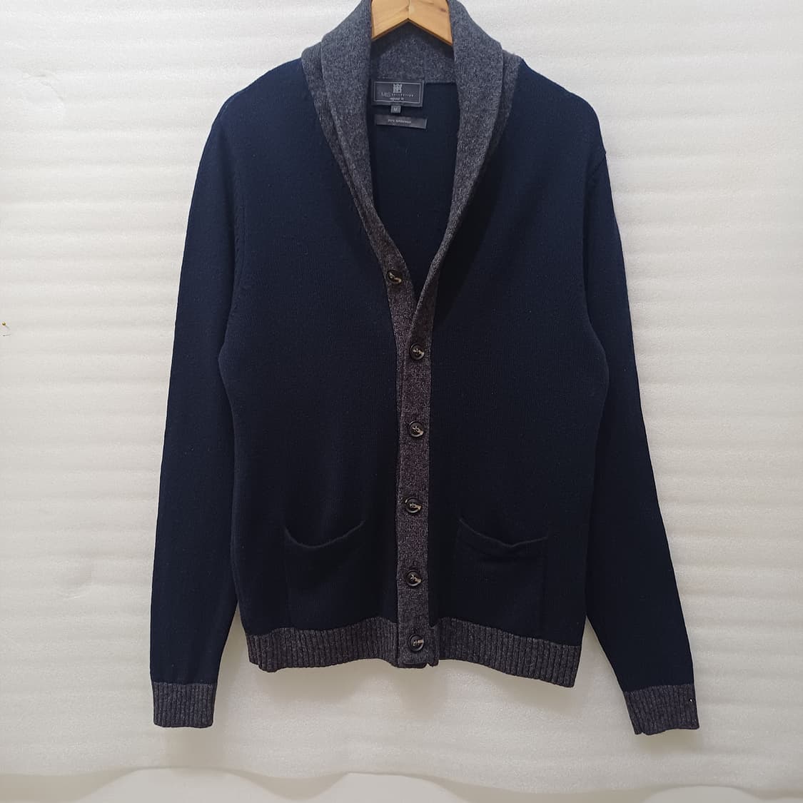 막스앤스펜서 숄카라 울 니트 가디건 남성 M 중간두께 사랑봉봉 상품이미지1