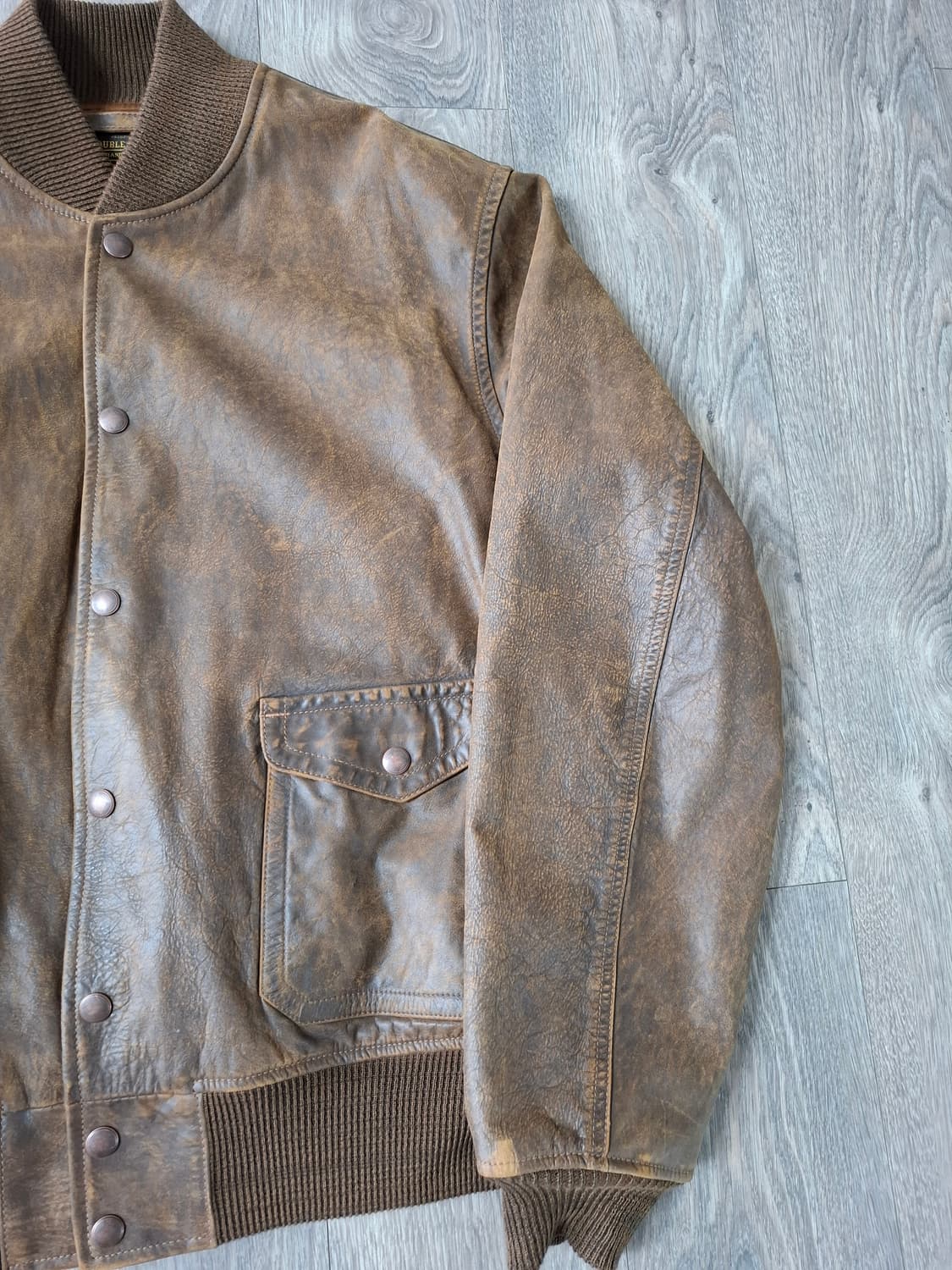 M 23fw 더블알엘 A-1 인디고 레더 보머 자켓 상품이미지2