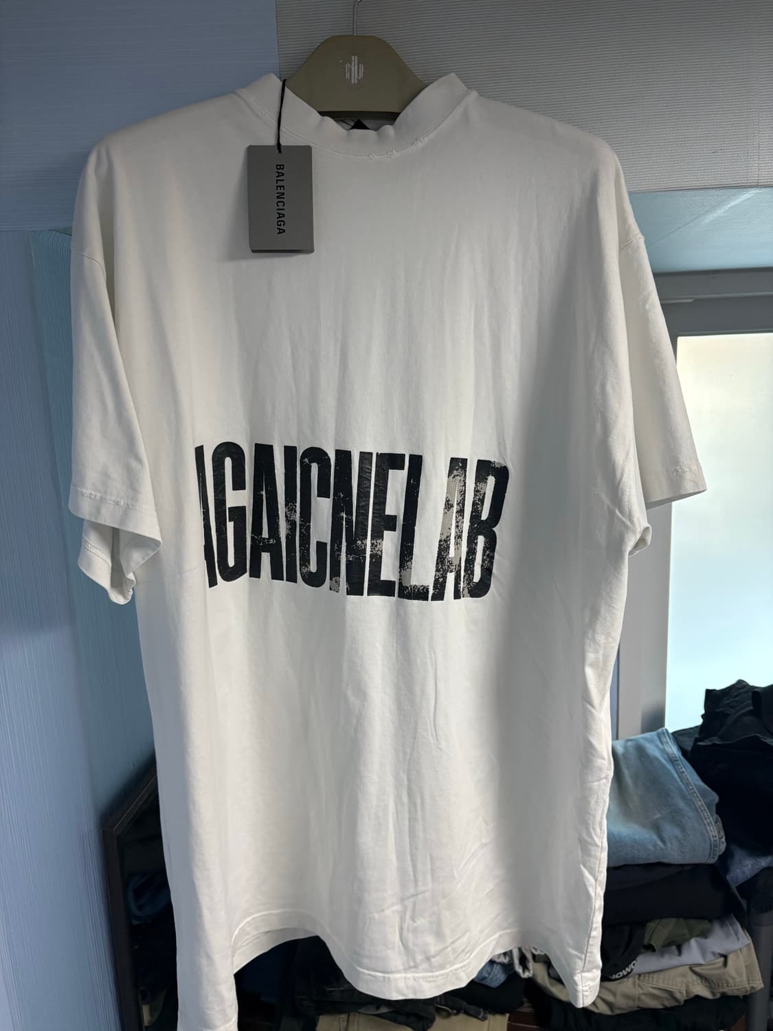 발렌시아가 리버스로고 오버사이즈 티셔츠 화이트 3사이즈 새상품 상품이미지1