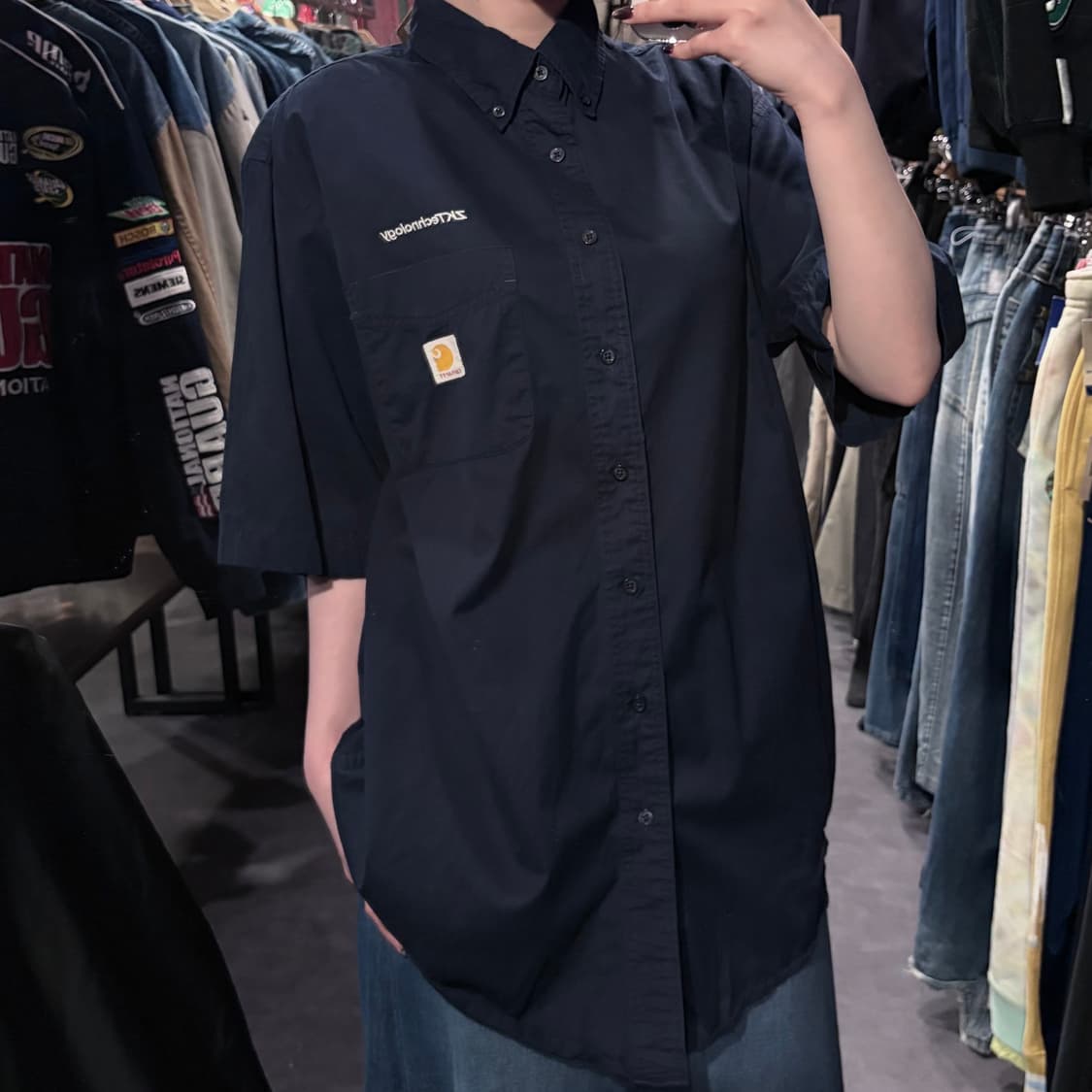 [IM] Carhartt 칼하트 반팔 셔츠 딥네이비 상품이미지3