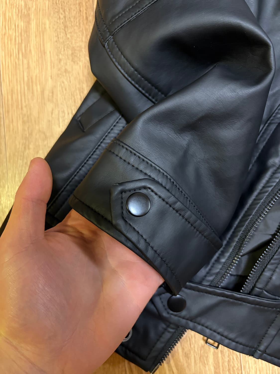 빈티지 크롭 레더 자켓 상품이미지7