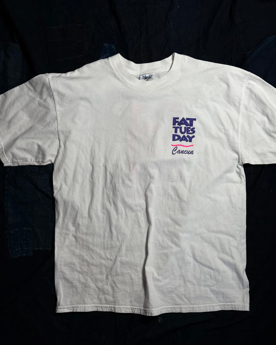 00s M&D Knits 팻 튜즈데이 칸쿤 그래픽 티셔츠 XL 상품이미지1