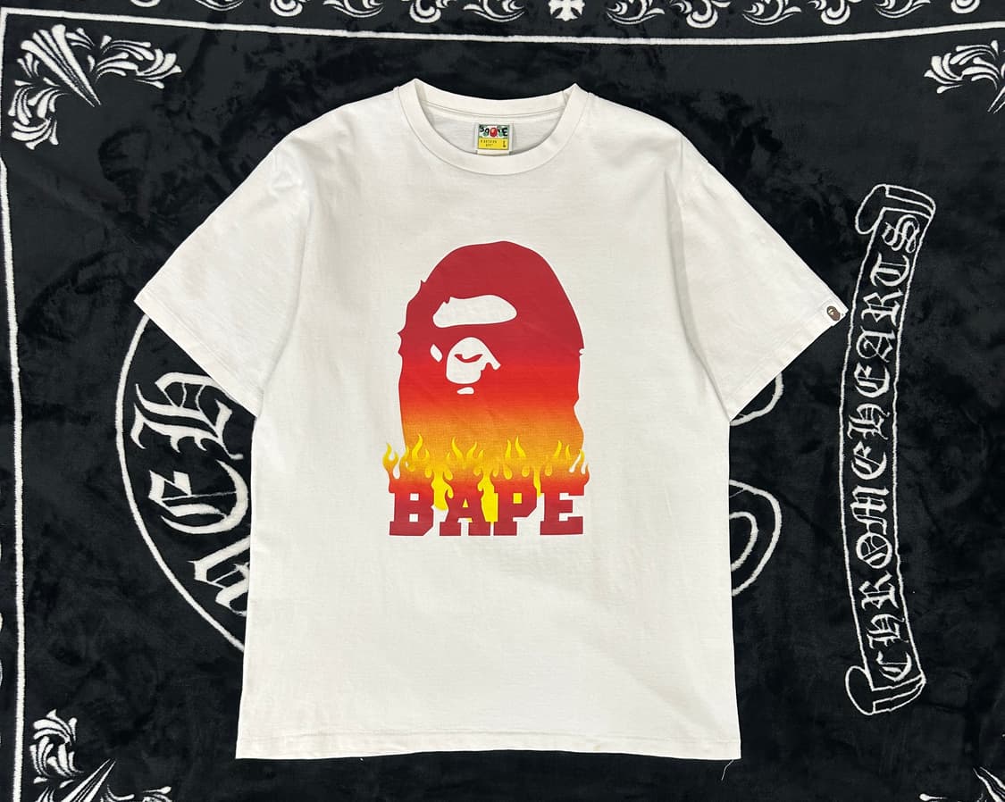 BAPE 베이프 플레임 사루 헤드 반팔 )L 상품이미지1