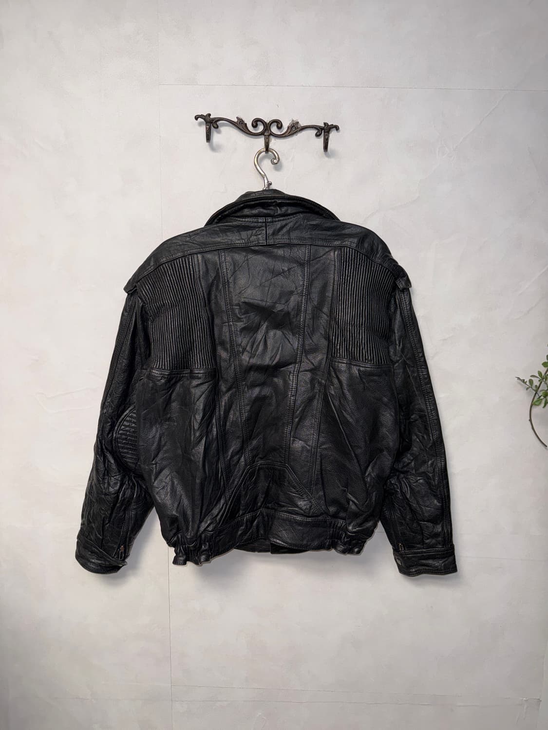 Bikers leather high buckle neck bomber 상품이미지4