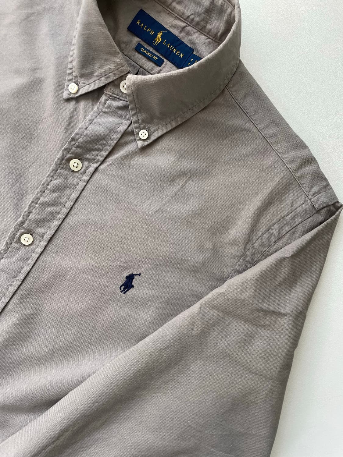[S] 폴로 랄프로렌 가먼트다이 자수로고 옥스포드 셔츠 QR인증 상품이미지4