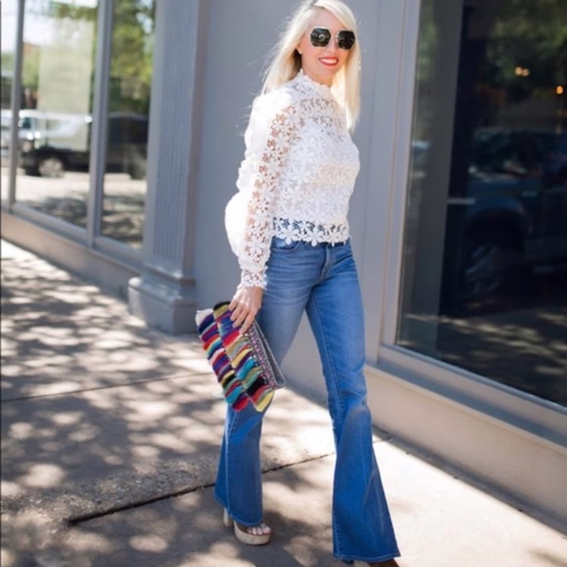 셀프포트레이트 레이스자수 블라우스 (55) 1회착/상태완벽 상품이미지2