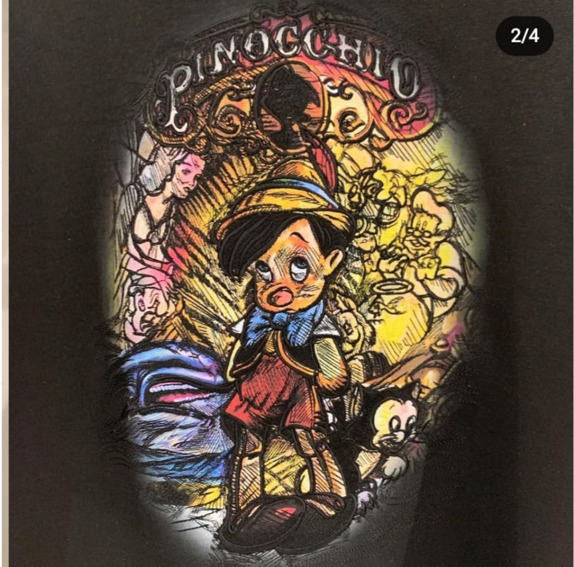 송지오 옴므 디즈니 피노키오 반팔 카라티 하프집업 48 블랙 상품이미지2