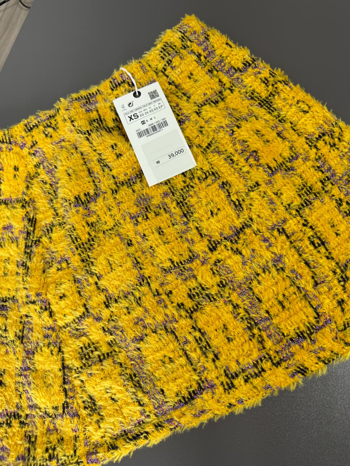 자라 프린트 자카드 스커트 노랑 상품이미지4