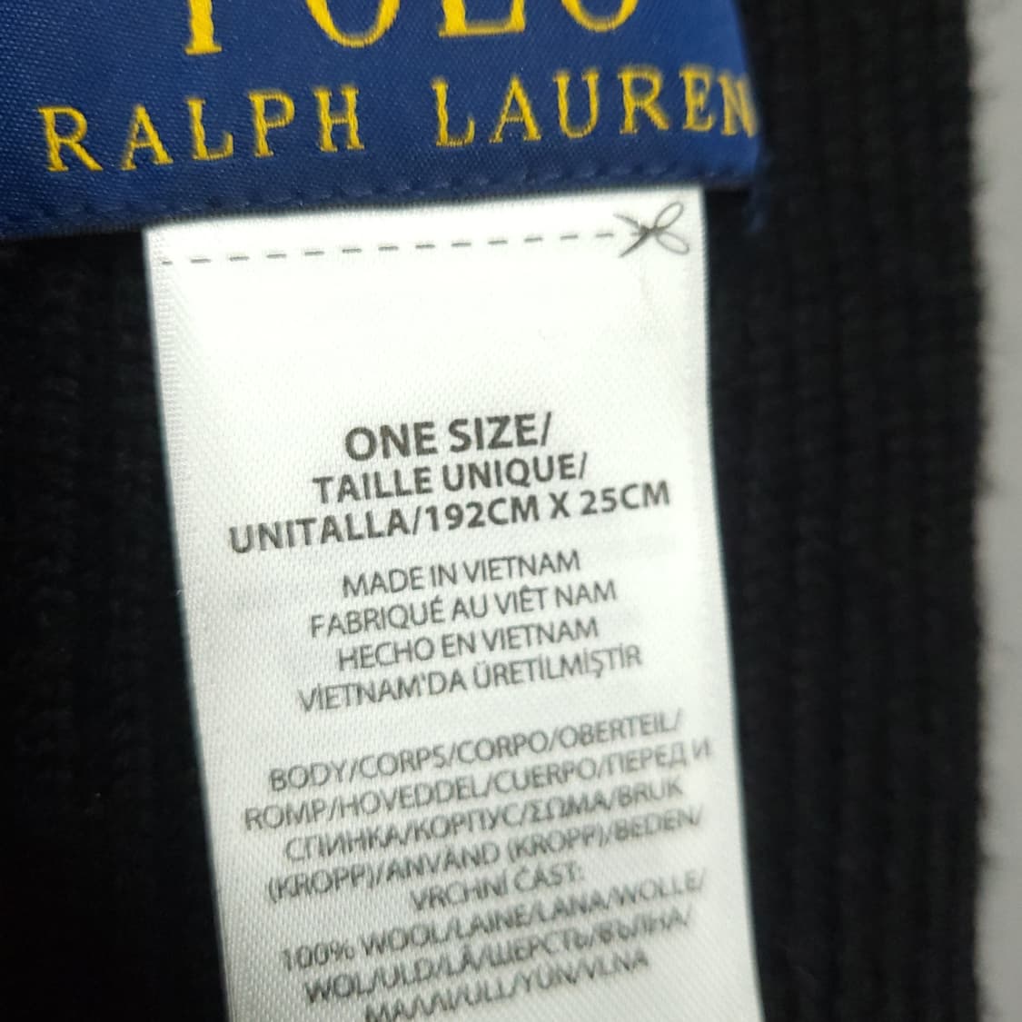 폴로 랄프로렌 신형 QR택 메리노울 머플러 블랙 상품이미지3