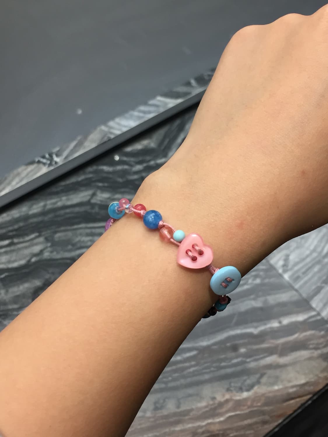 PB 단추 비즈 팔찌 상품이미지3