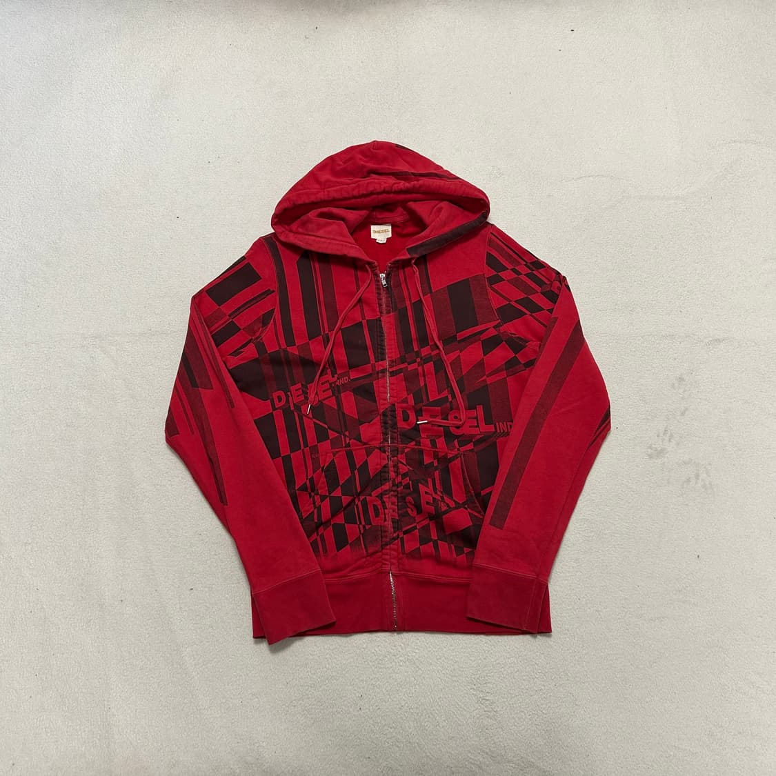 Diesel Red Lettering Zip Hoodie 상품이미지4