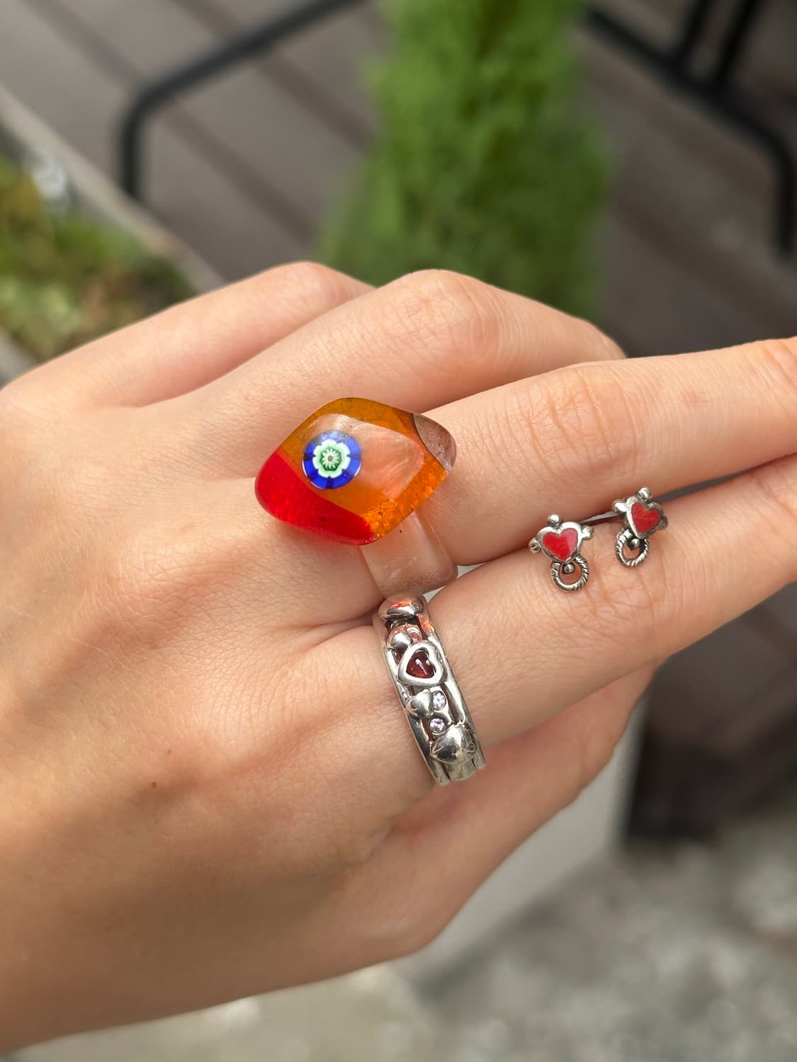 garnet heart 925silver ring❣️ 상품이미지7