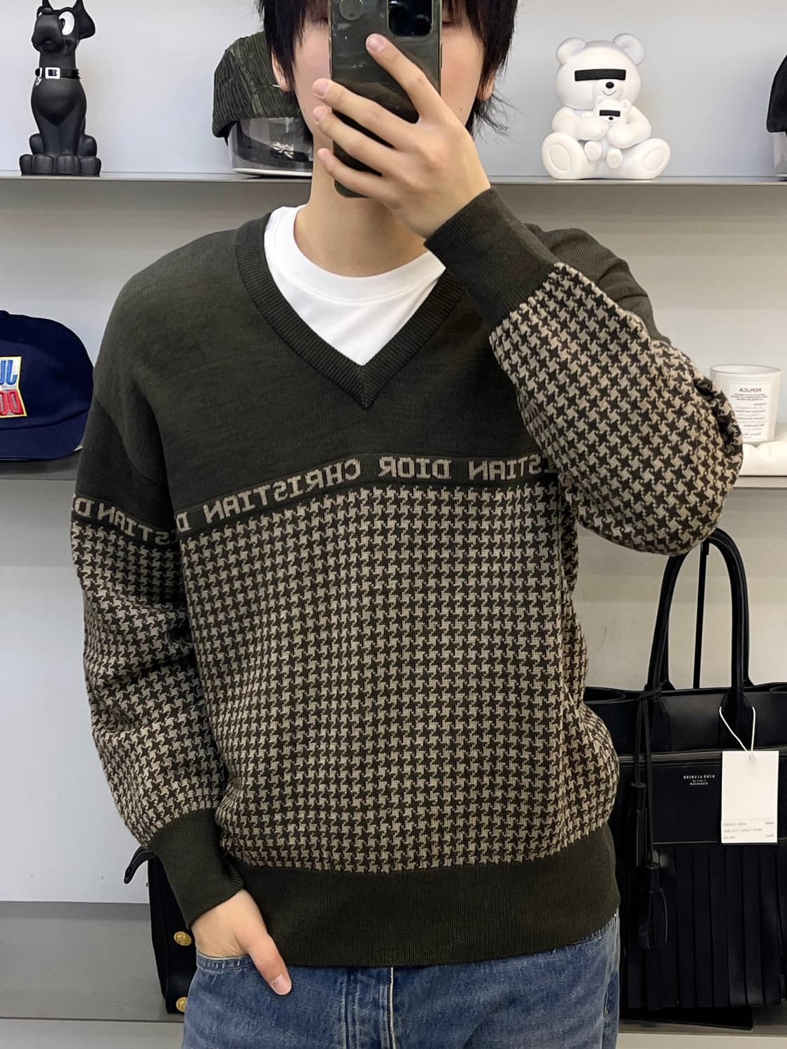 크리스찬 디올 90s 스펠 로고 울 스웨터 상품이미지1