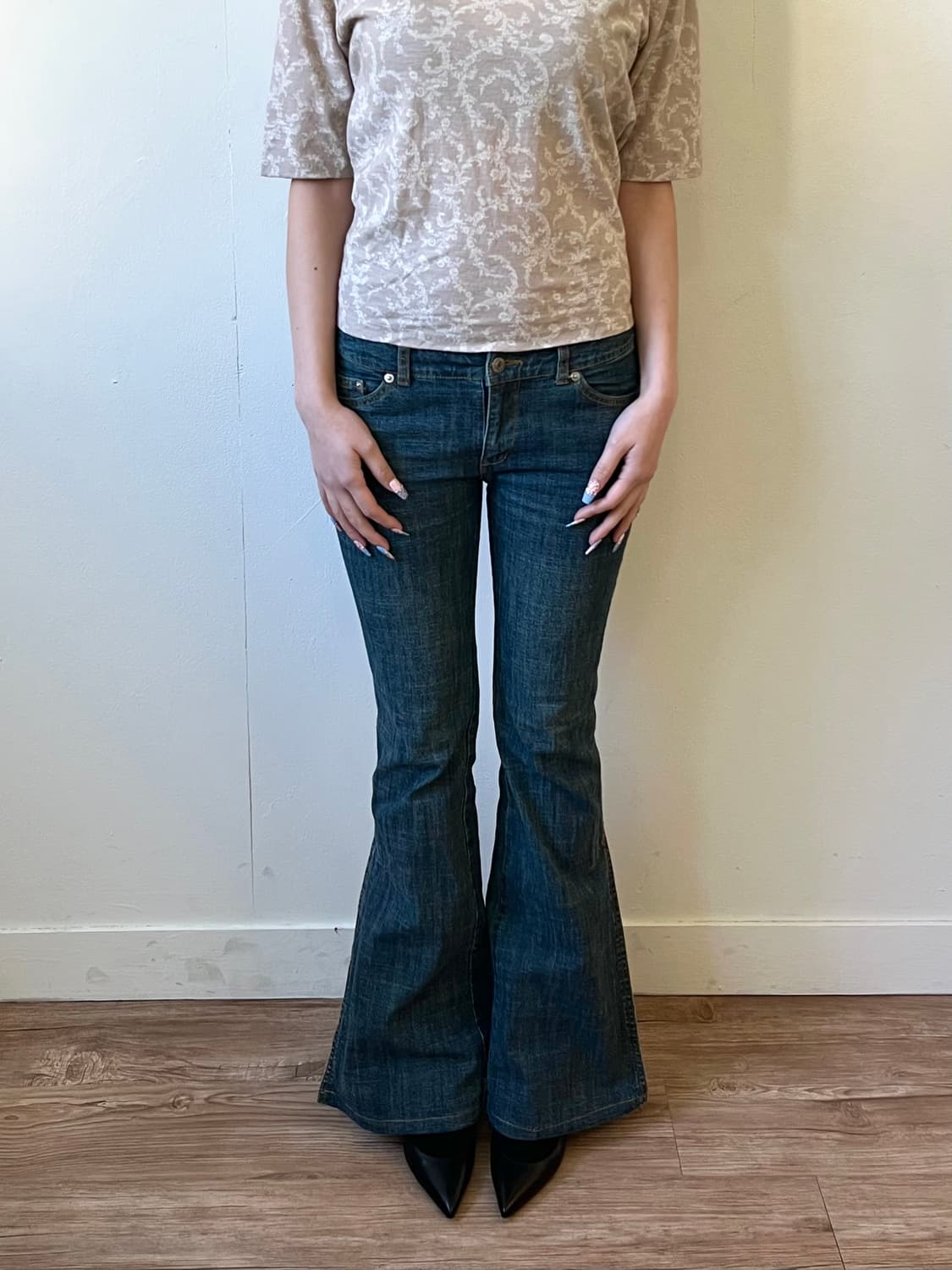 NOVESPAZIO 자수 트임 데님 진 상품이미지6