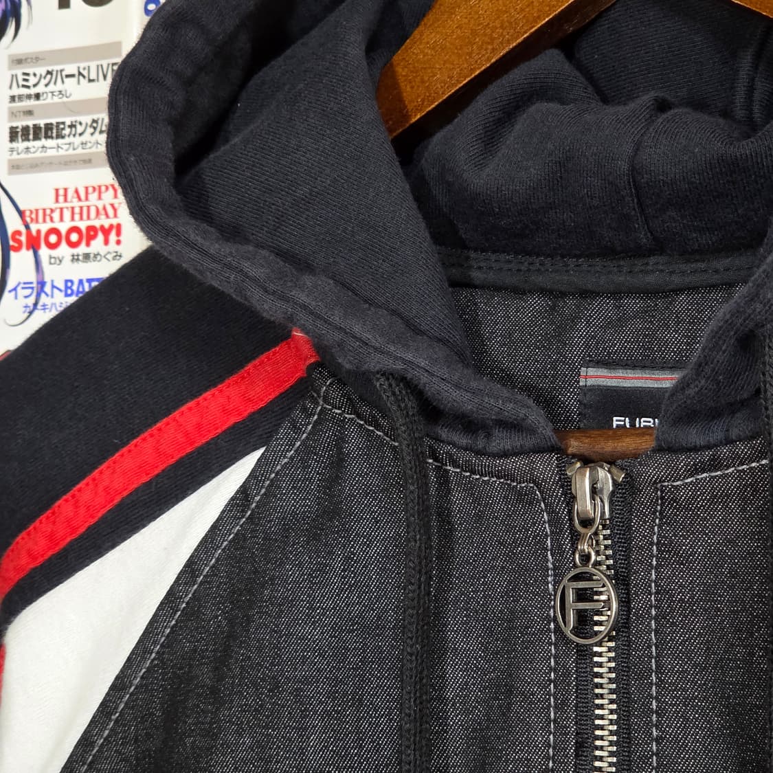 후부 레이싱 Y2K 데님 배색 후드 집업  상품이미지4