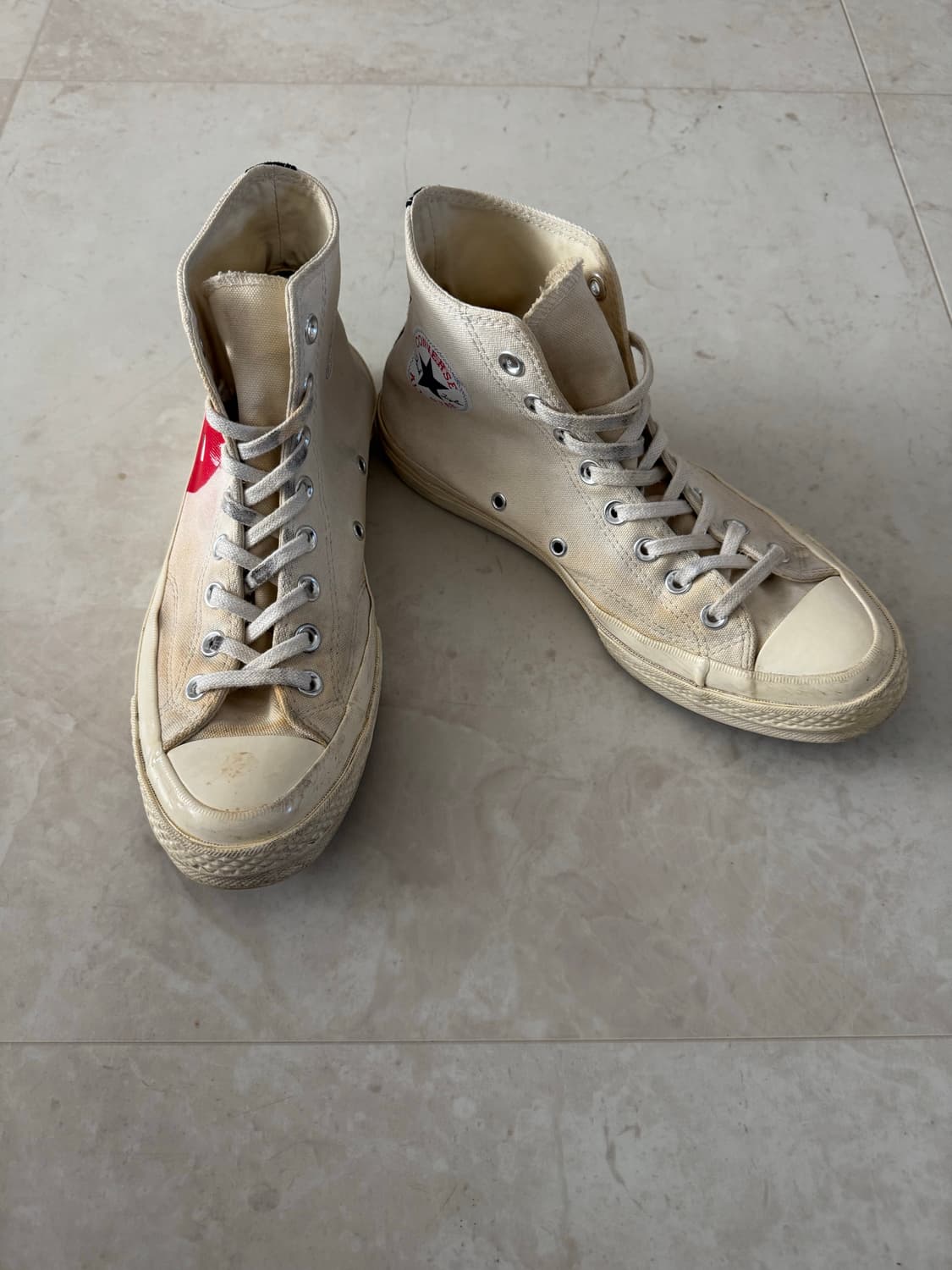 꼼데가르송 컨버스 하이 크림 컬러 270 상품이미지2