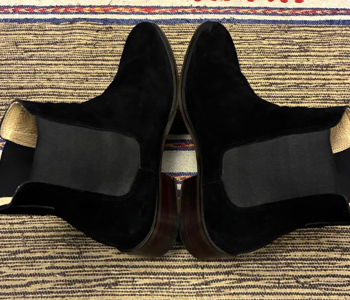 (255~260)피렌체 아뜨리에 소가죽 스웨이드 첼시부츠 블랙 상품이미지4