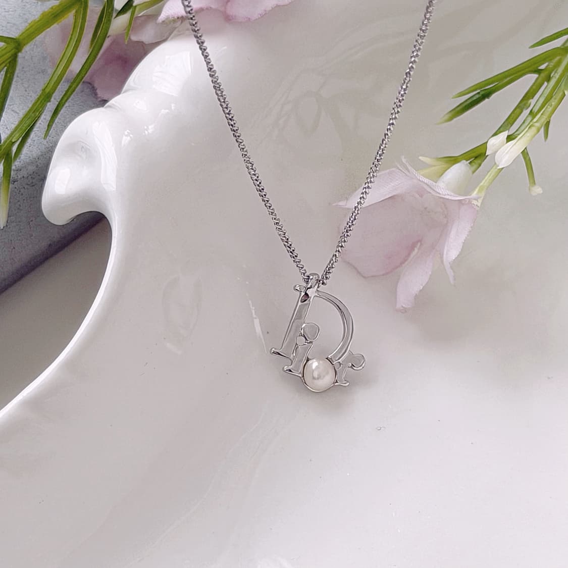 빈티지 디올 오블리크 진주 목걸이 상품이미지1