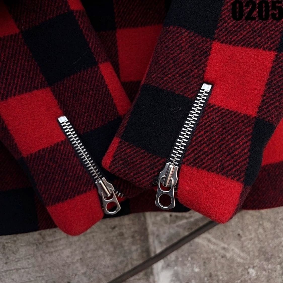 산드로 체크 패턴 울 바이커 자켓 38 0205  상품이미지5