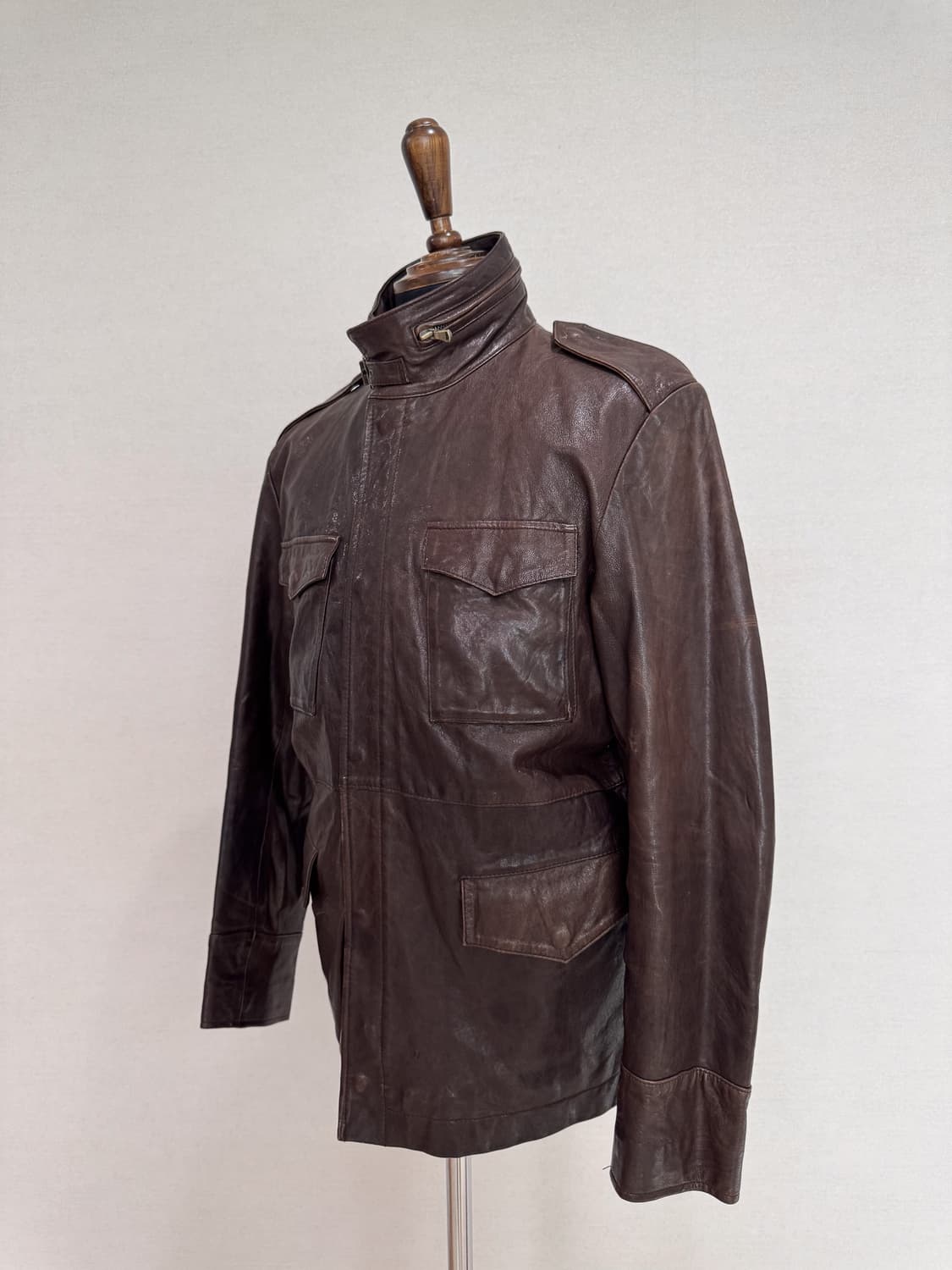 VINO 빈티지 레더 필드 자켓 (Brown)  상품이미지4