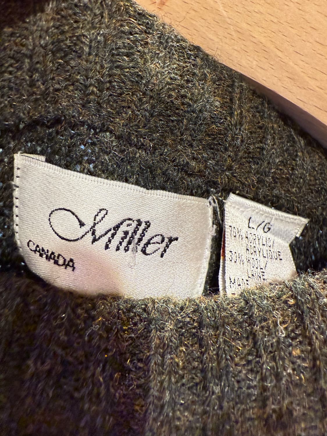 빈티지 카키 울니트 상품이미지2