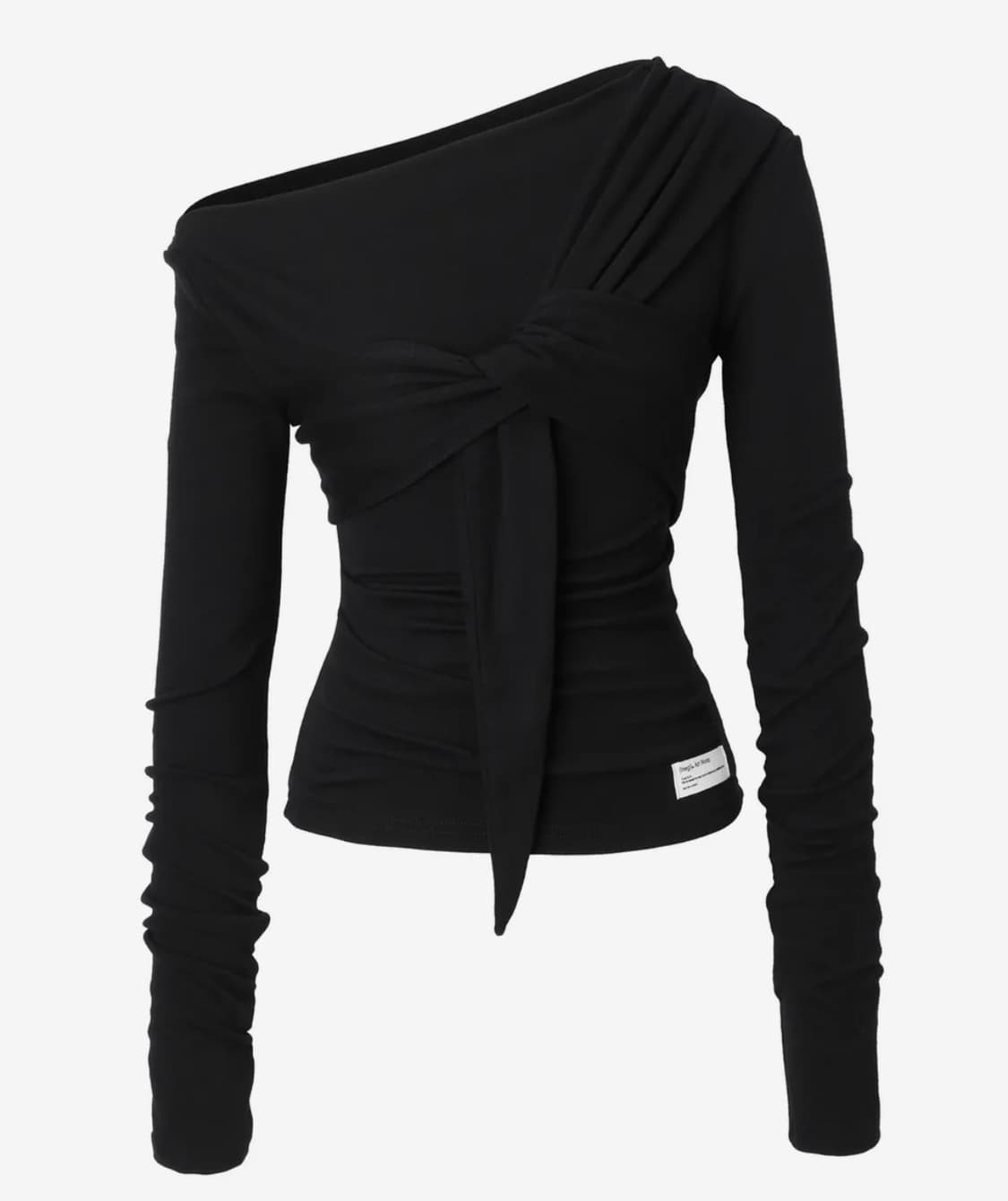 이네기 Drape Flow Tie Long Sleeve (black) 상품이미지1