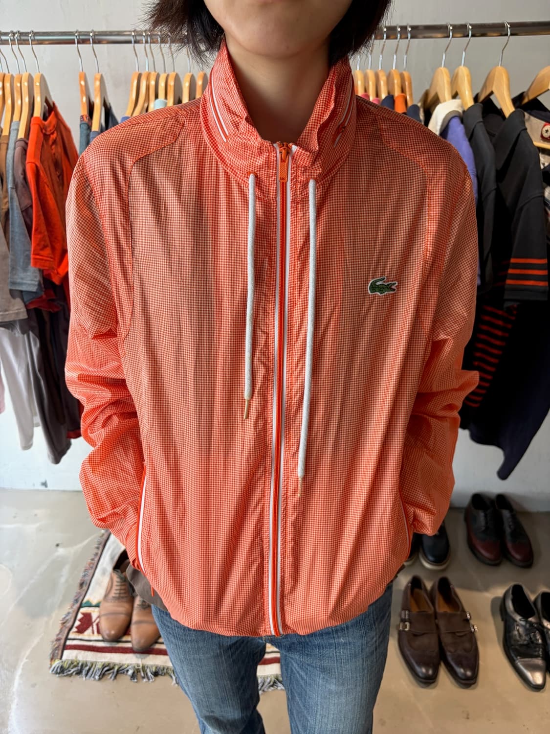 Lacoste 체크 윈드브레이커 M 상품이미지1