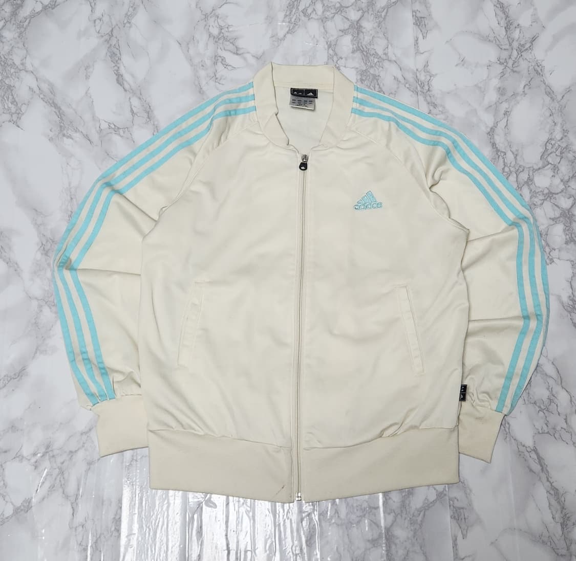 아디다스 삼선 아이보리x민트 트레이닝 져지 자켓 상품이미지1