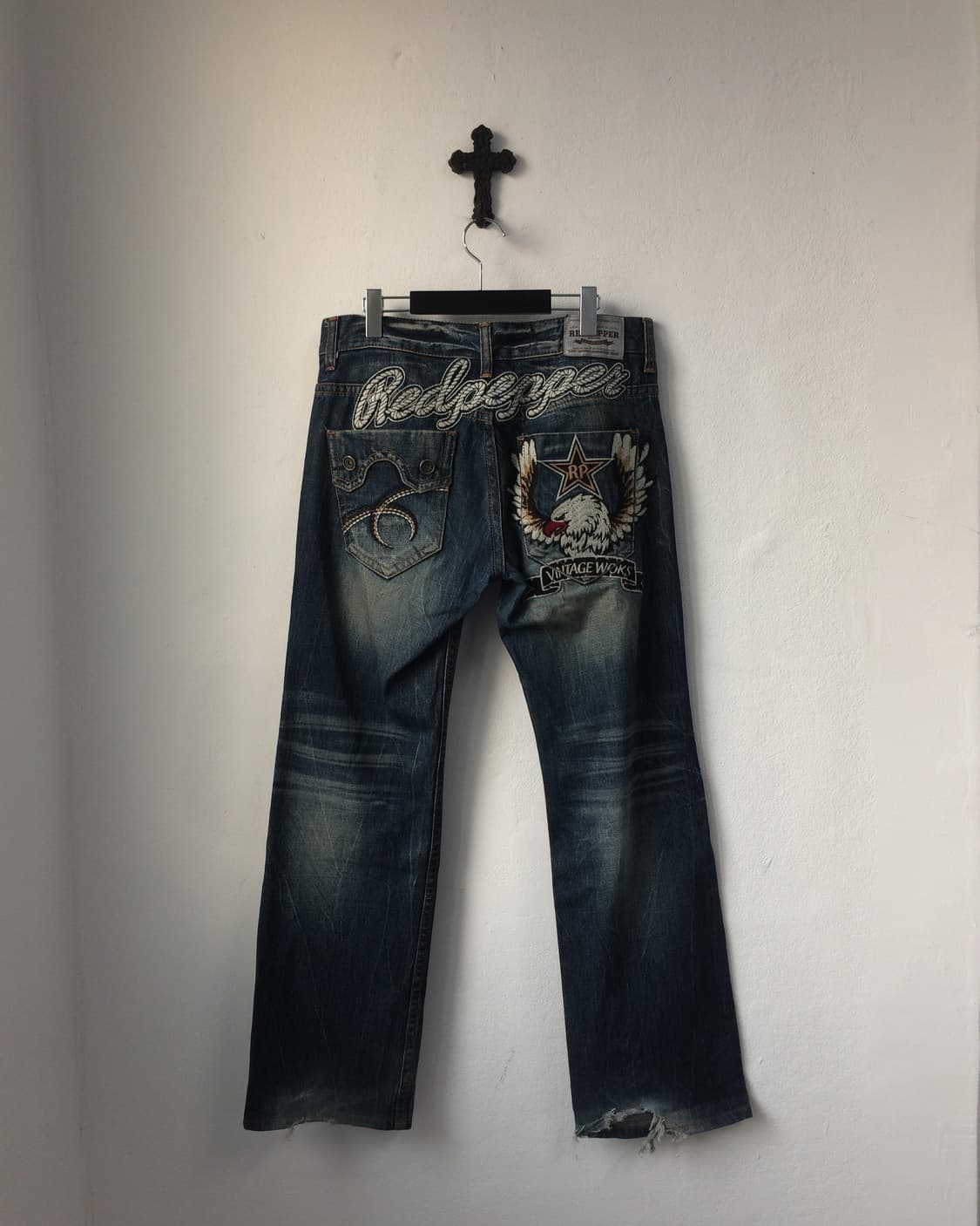 Redpepper back patch point washing denim 상품이미지1