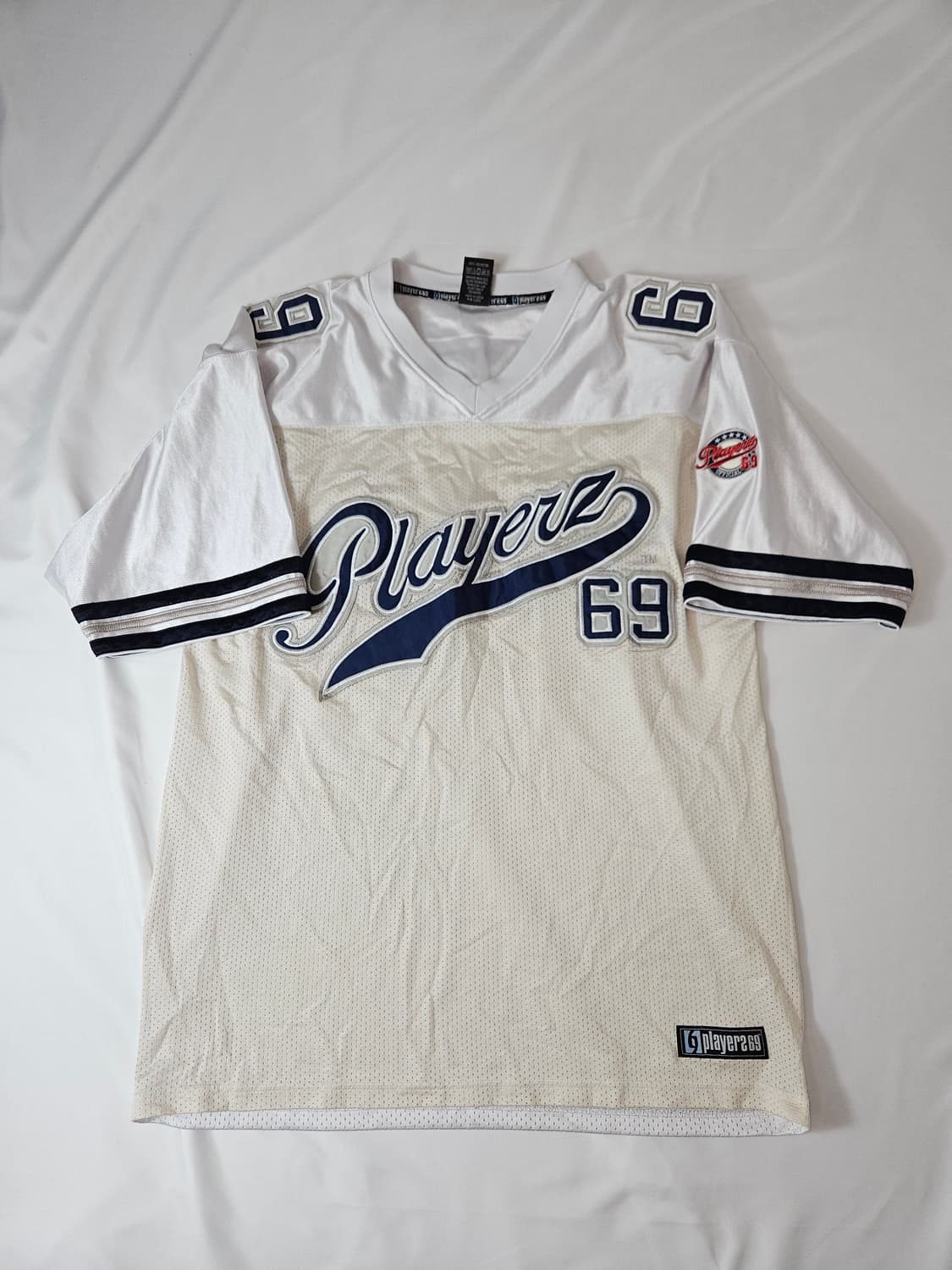 플레이어즈69 슬러거 로고 화이트 메쉬 풋볼 져지 유니폼 L 상품이미지1
