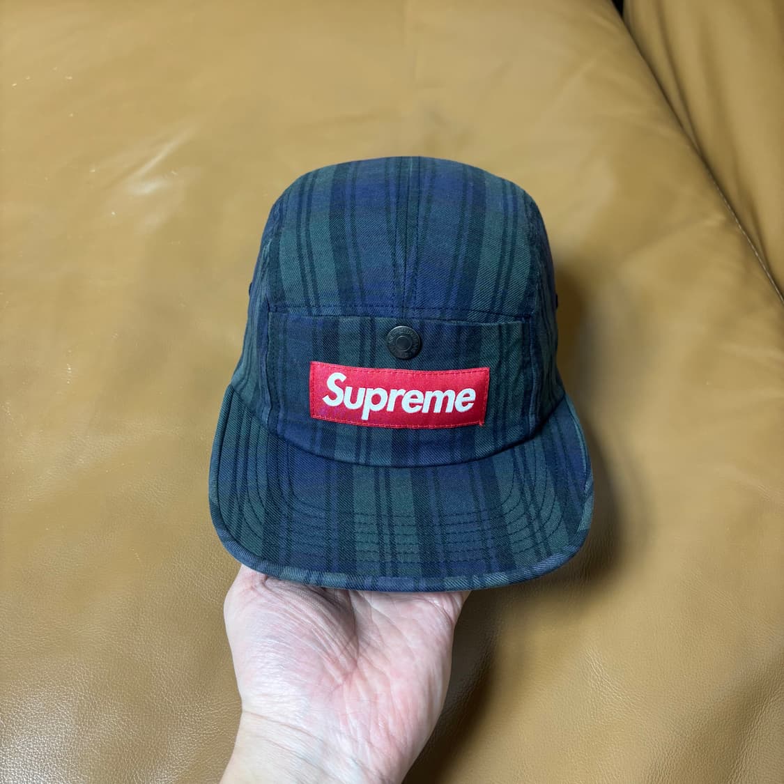 슈프림 캠프캡 모자 박스로고 타탄 체크 상품이미지2