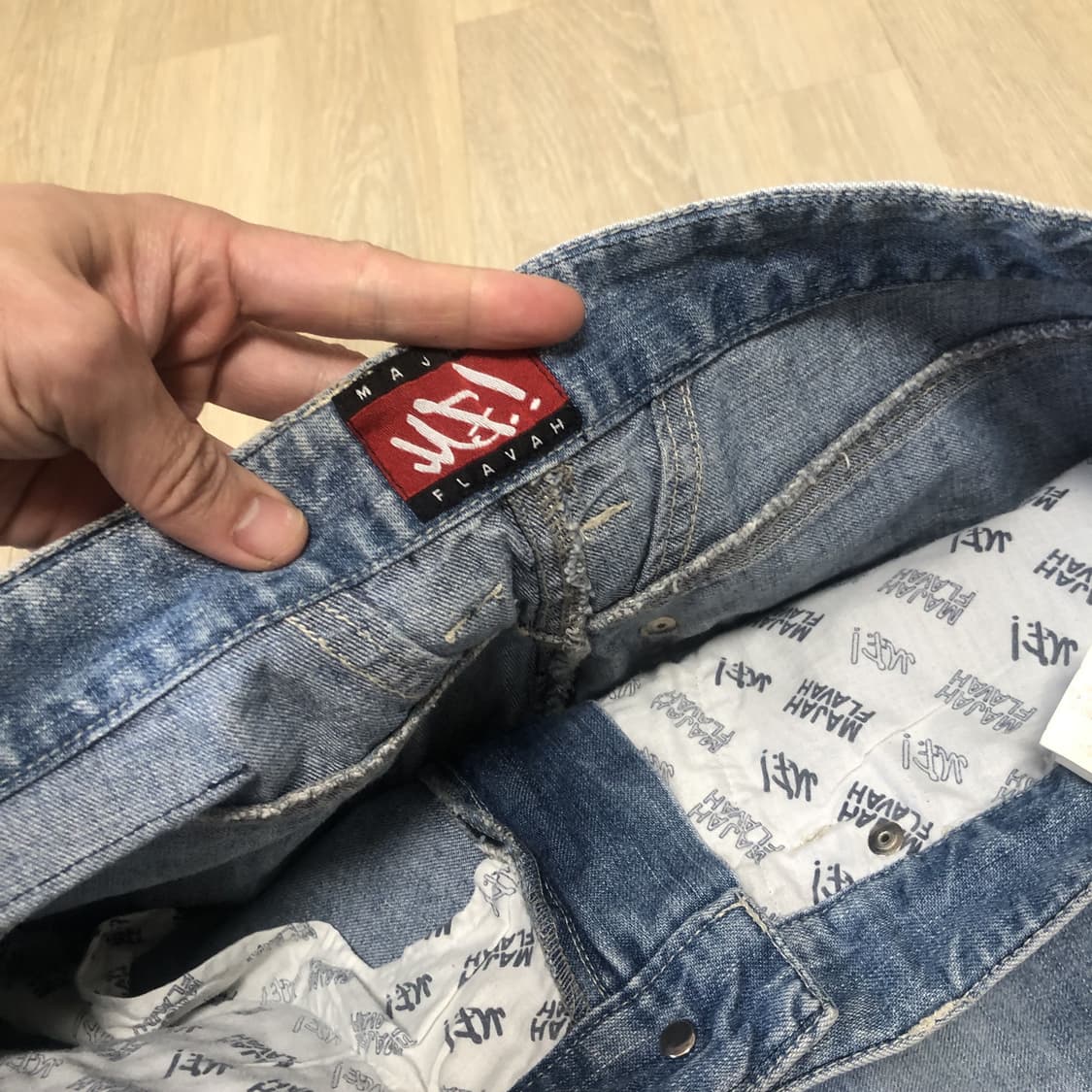 (31) 마자 플라바 MAJAH FLAVAH MF! 배기핏 데님 하프 팬 상품이미지6