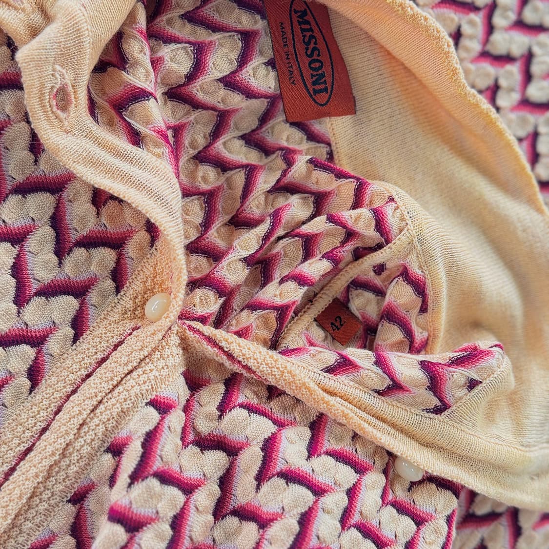 미쏘니 MISSONI 멀티컬러 울 니트 가디건 상품이미지3