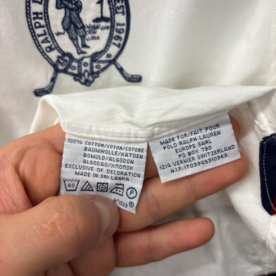 90s 폴로 랄프로렌 클래식핏 골프클럽 크레스트 버튼다운 셔츠 N1091 상품이미지10
