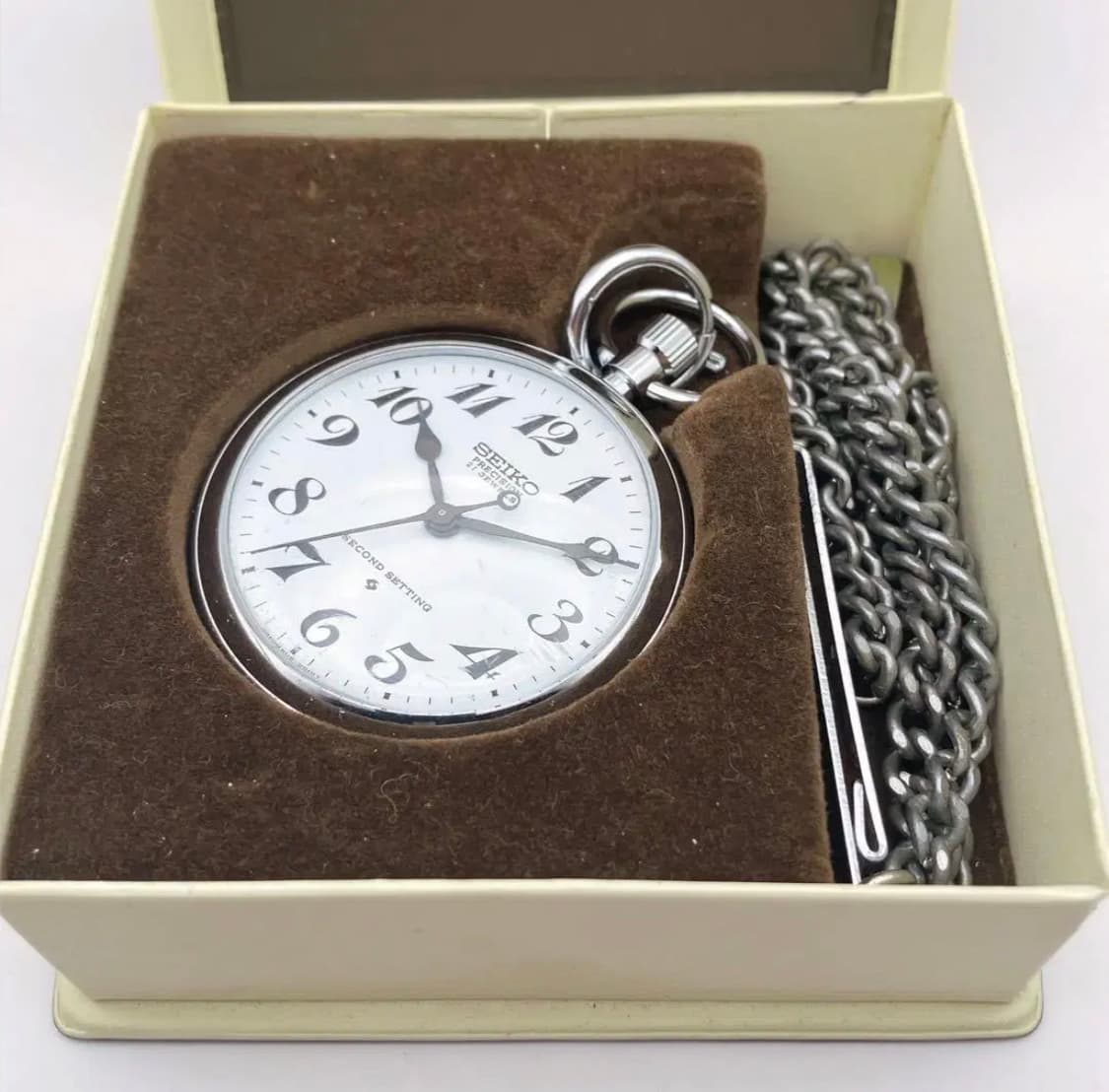 세이코 PRECISION 빈티지 철도 회중시계 풀박스 상품이미지10