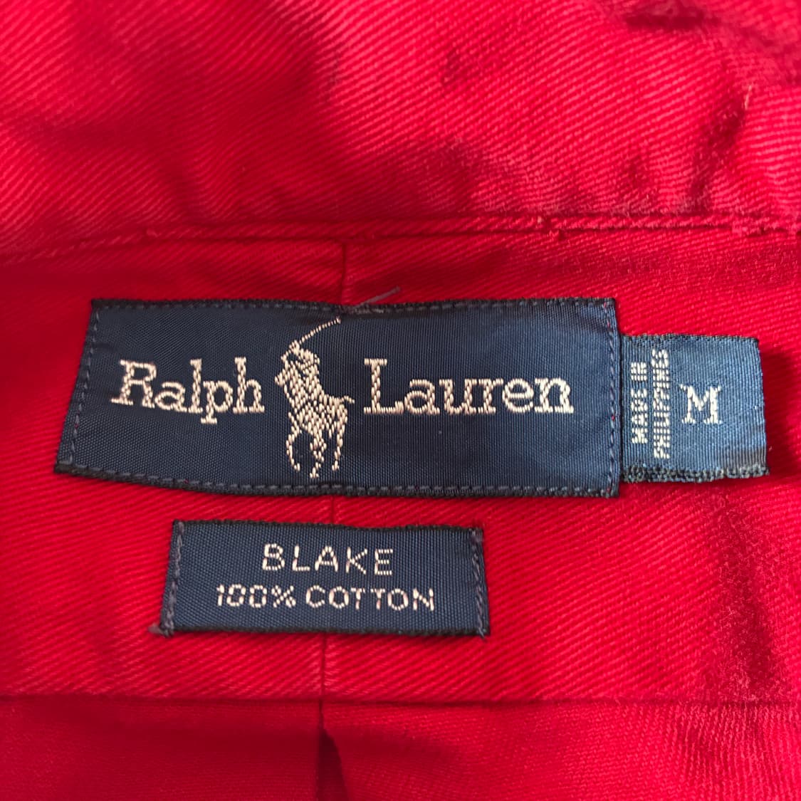 Polo  폴로 랄프로렌 90,s 자수 코튼 레드 셔츠  상품이미지4