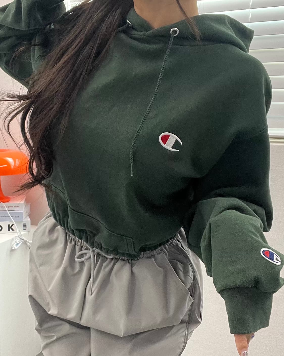 (WOMEN)챔피온 크롭 후드-M787 상품이미지1