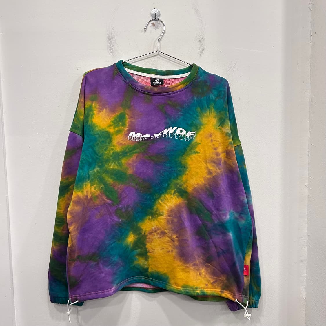 MAXWDF 빈티지 물나염 패턴 스트링 맨투맨 상품이미지2