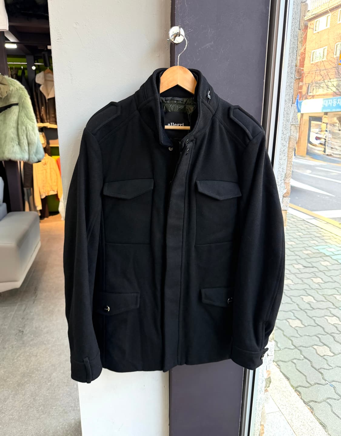 105~110/ 알레그리 플랩포켓 견장 패딩코트 자켓 상품이미지2