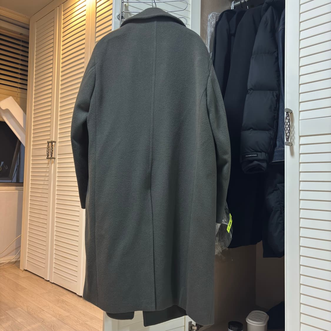 지이크 울 캐시미어 롱 코트 카키색 상품이미지2
