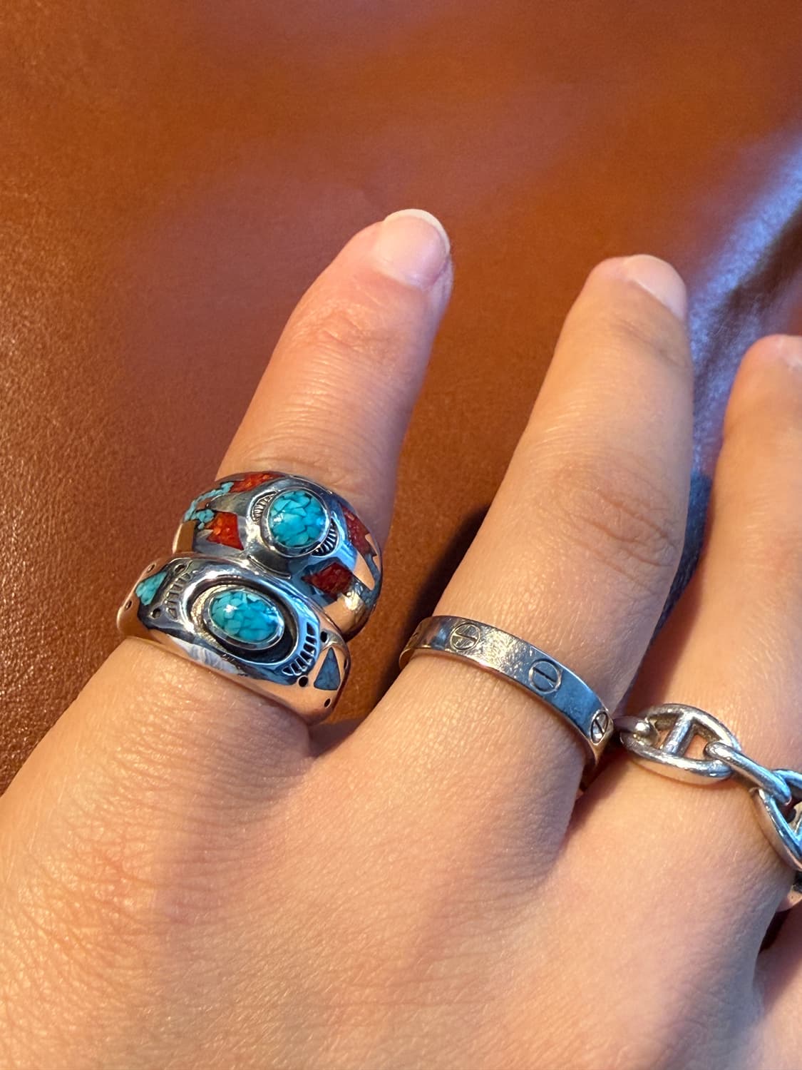 나바호 터키석 네이티브 아메리칸 실버 반지 상품이미지3