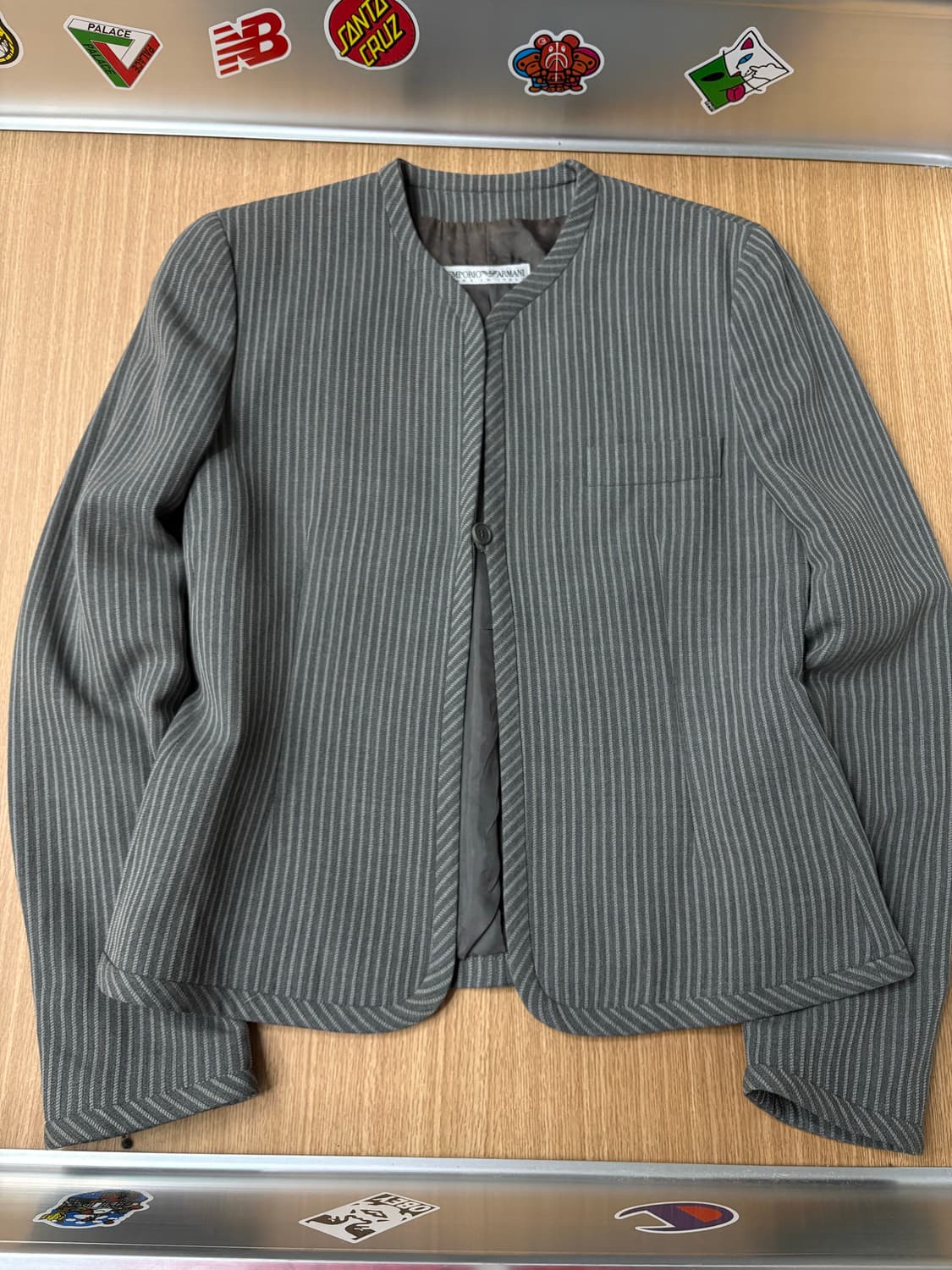 아르마니 00s 싱글 논카라 우먼 자켓 상품이미지1