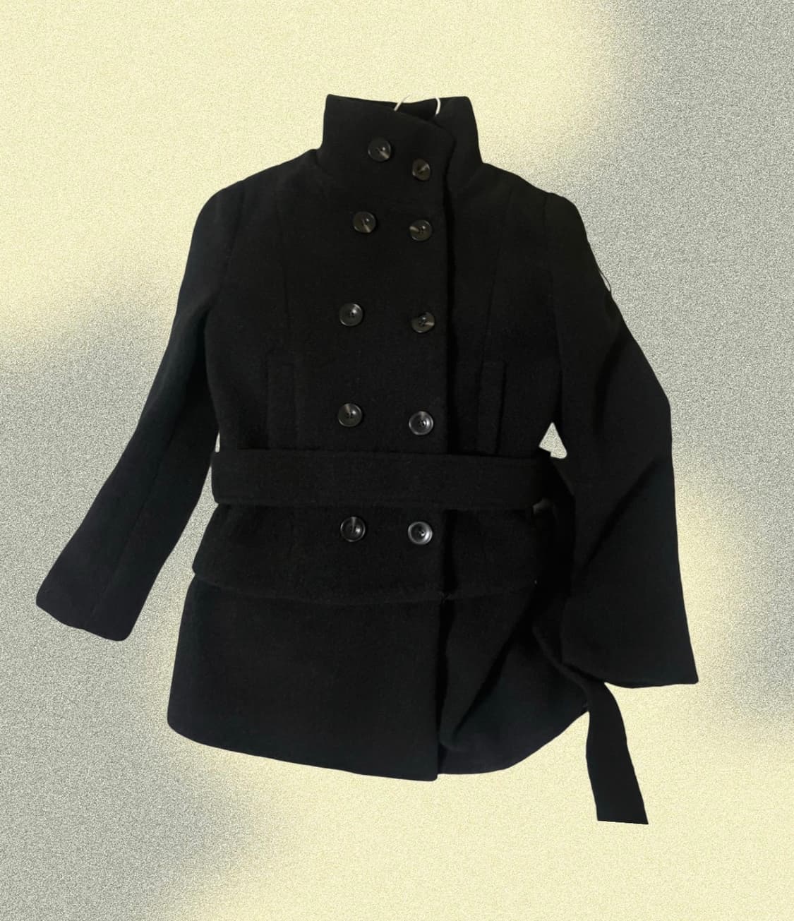 겨울 도톰 벨트 블랙코트 상품이미지2