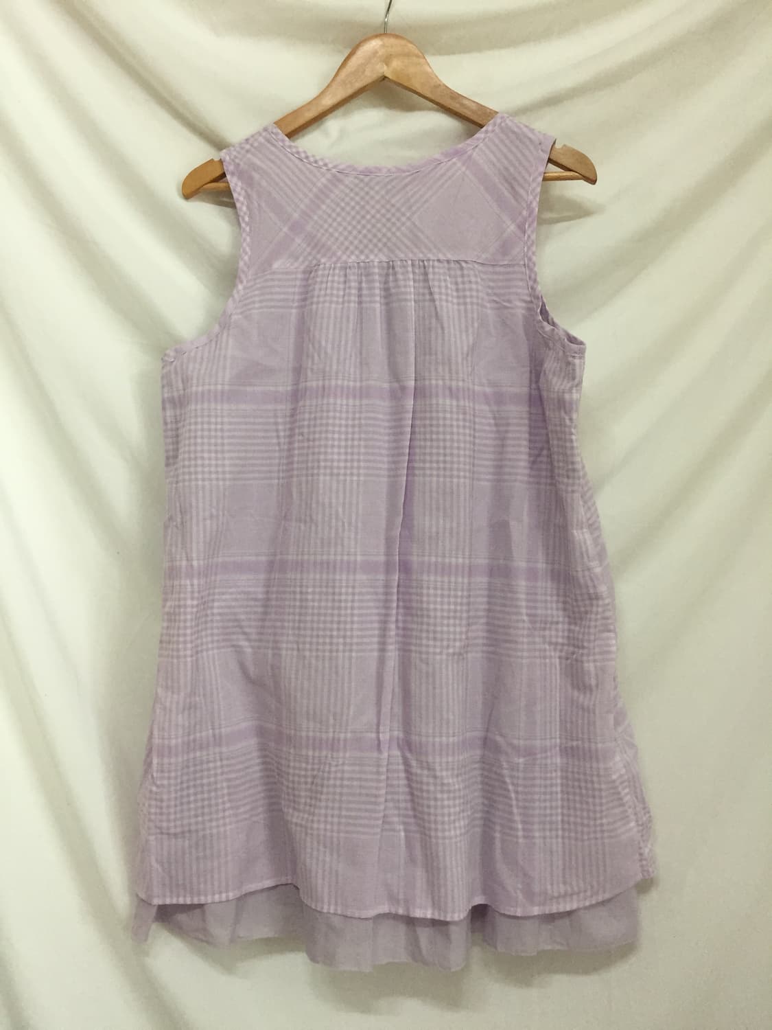 모리걸 레이어드 연보라 체크원피스 상품이미지5